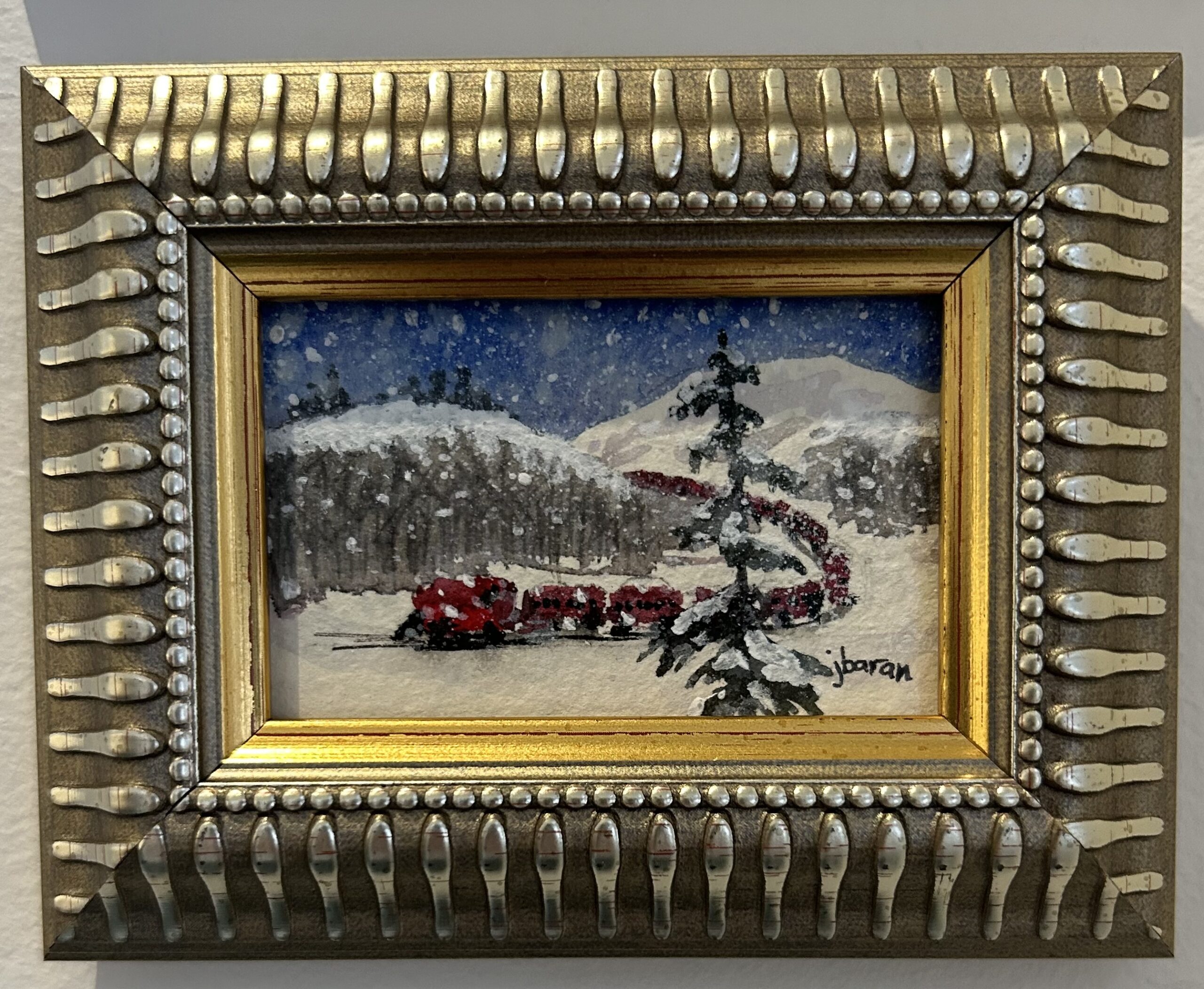 Mini Watercolour Painting "Train"