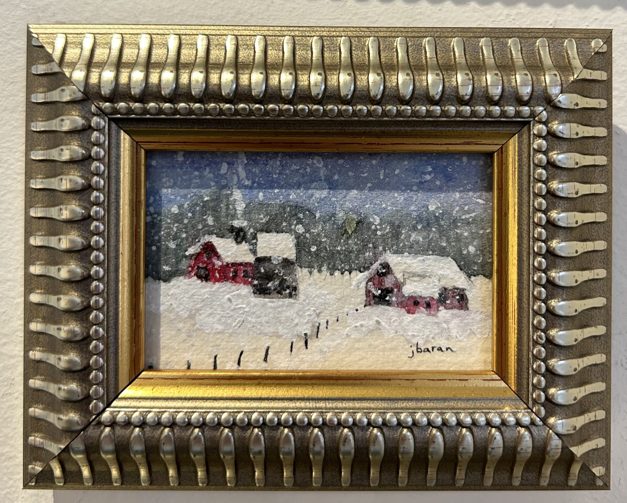 Mini Watercolour Painting "Red School House"