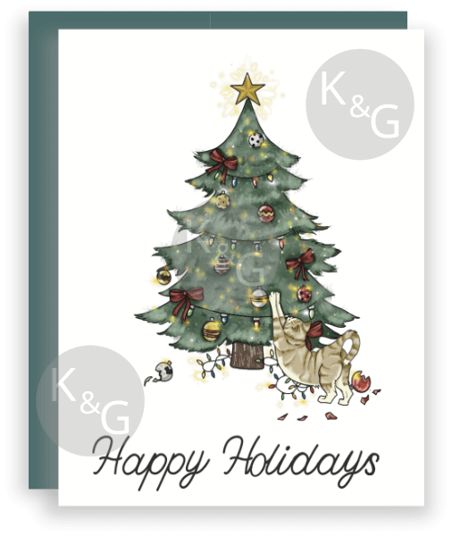 Happy Holidays Cat Tree