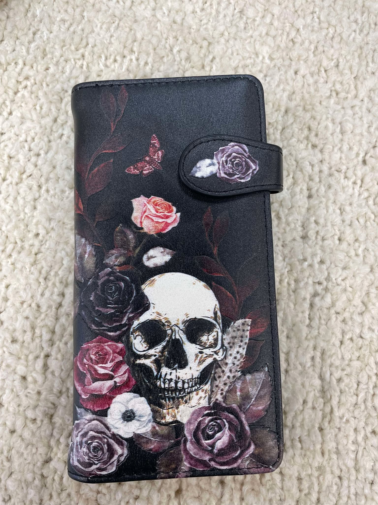 Large Skull and Roses Wallet