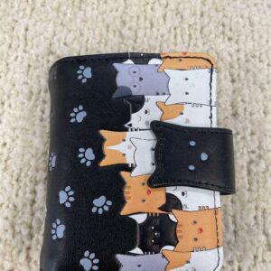 Small Cute Cat Patterned Black Wallet