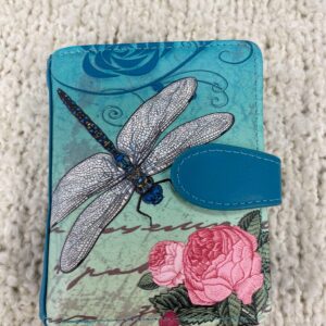 Small Teal Gradient Dragonfly Print Wallet