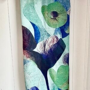 Teal Flower Print Scarf