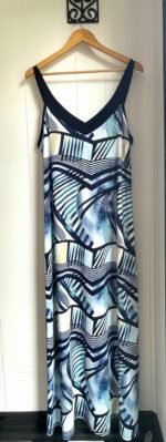 blue patterned maxi